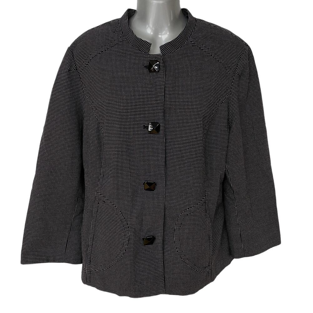 Sandro Sportswear Jacket Black White Polka Dot Blazer Women's Size XL